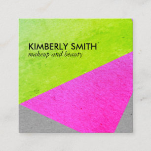 Carte De Visite Carré Blocs de couleurs chics en gras