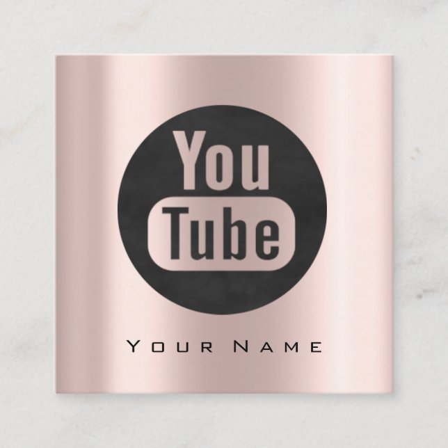 Carte De Visite Carré Blogger de maquillage de beauté You-tuber Logo de  (Devant)