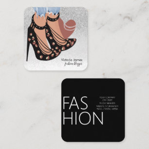 Carte De Visite Carré Blogueuse Fashionista Chic Planificatrice De Beaut