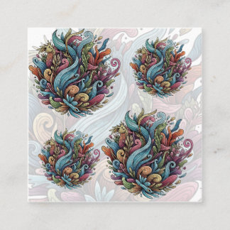 Carte De Visite Carré Bloom non dompté : énergie organique