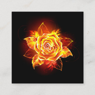 Carte De Visite Carré Blooming Fire Rose