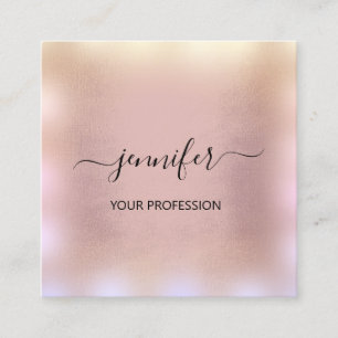 Carte De Visite Carré Blue Smoky Rose Gold Ombre Professional