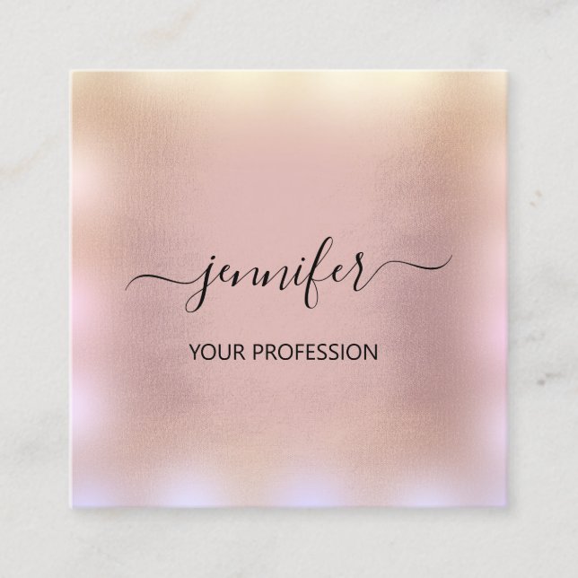 Carte De Visite Carré Blue Smoky Rose Gold Ombre Professional (Devant)