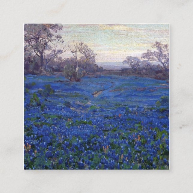 Carte De Visite Carré Bluebonnets À Twilight Près De San Antonio (Devant)
