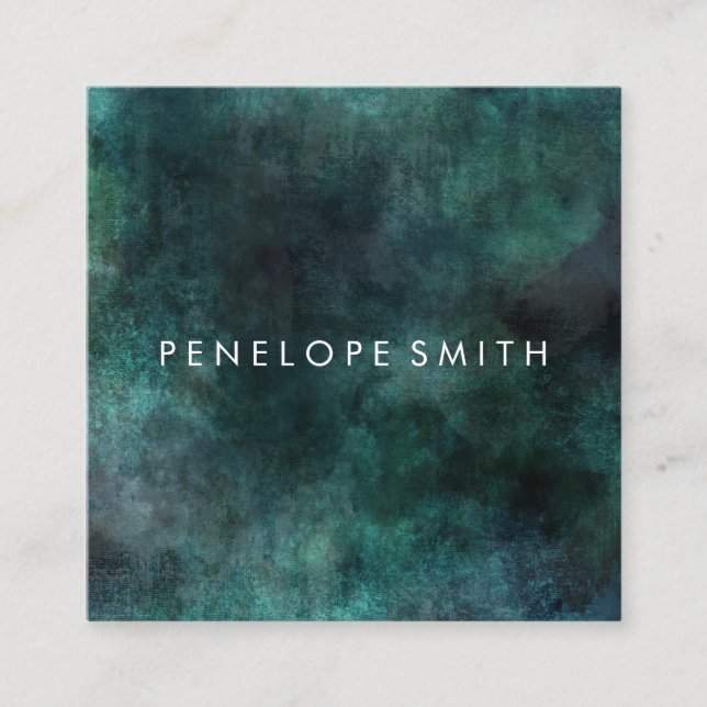 Carte De Visite Carré Blues Abstrait Beauty Stylist (Devant)