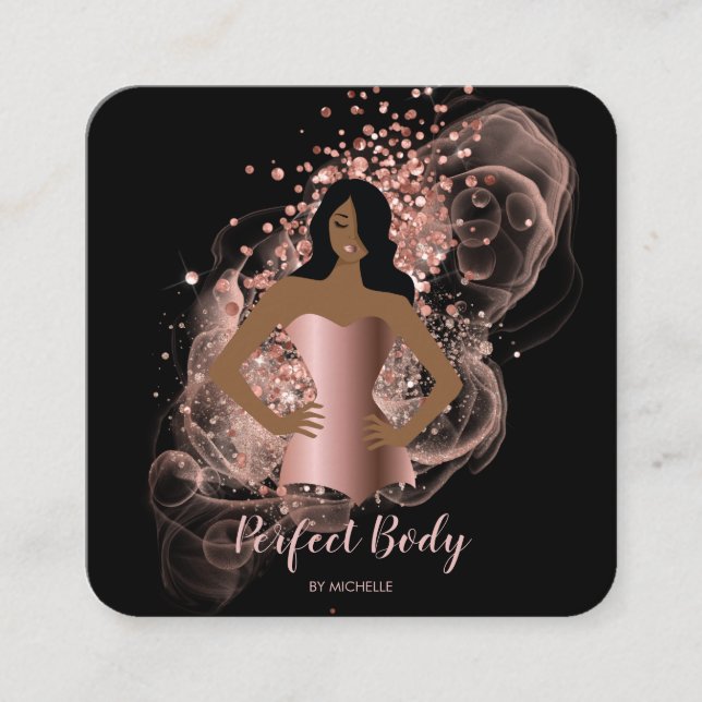 Carte De Visite Carré Body Sculpting Fitness Linergie Entraîneur de tail (Devant)