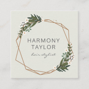 Carte De Visite Carré Boho Géométrique Or Elégant Moderne