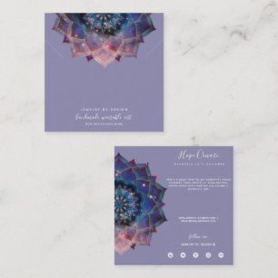 Carte De Visite Carré Boho Nebula Bloom   Conception de Mandala