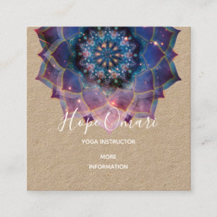 Carte De Visite Carré Boho Nebula Bloom   Conception de Mandala
