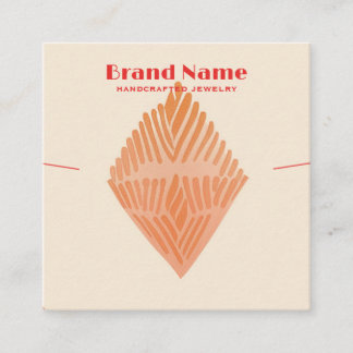 Carte De Visite Carré Boho Pink Charm minimaliste Art Collier