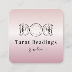 Carte De Visite Carré Boho Triple Moon Rose Gold Celestial Tarot Reader