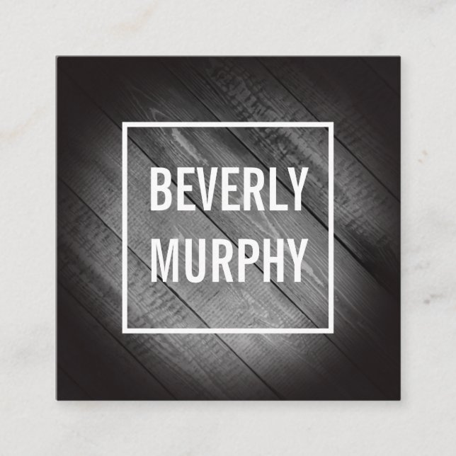 Carte De Visite Carré Bois désossé avec élégance et Vignette (Devant)