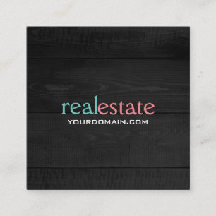 Carte De Visite Carré Bois gris Moderne minimaliste Plain élégant