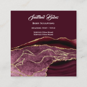 Carte De Visite Carré Boîtier Logo Massage Sculpture Parties scintillant