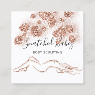 Carte De Visite Carré Boîtier Logo Massage Sculpture QRCODE Rose Floral