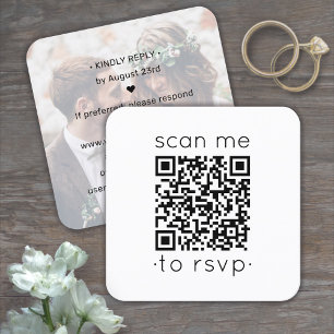 Carte De Visite Carré Boîtier photo 100 Pack QR RSVP Mariage