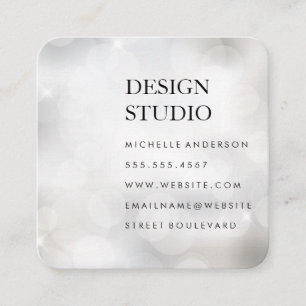 Carte De Visite Carré Bokeh   Studio de design