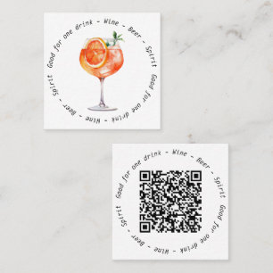 Carte De Visite Carré Bon de boisson Aperol QR Code de l'événement profe