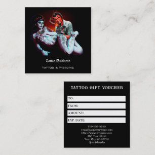 Carte De Visite Carré Bon de cadeau de tatouage