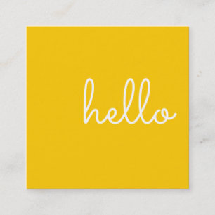 Carte De Visite Carré Bonjour Décontracté blanc et jaune