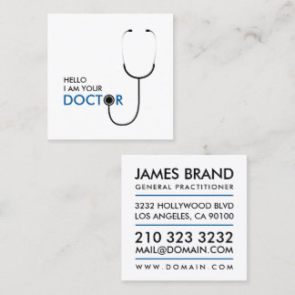 Carte De Visite Carré Bonjour Je suis votre médecin généraliste