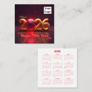 Carte De Visite Carré Bonne année 2026