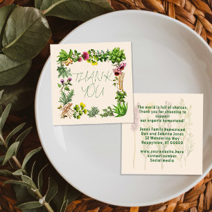 Carte De Visite Carré Bonté Herbal Petit Merci Insérer Client