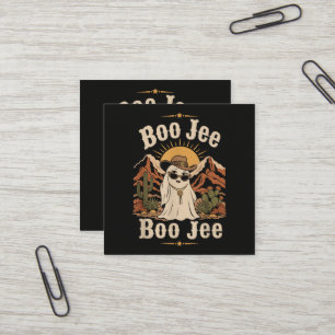 Carte De Visite Carré Boo JEE Cowboy Fantôme Halloween