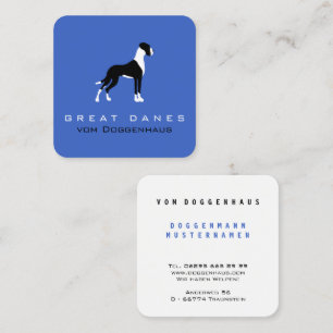 Carte De Visite Carré Boston Mantle Grand Danois sur bleu