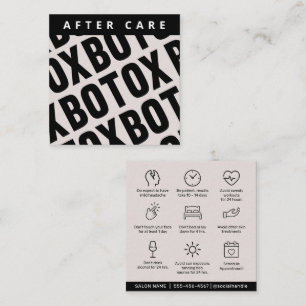 Carte De Visite Carré Botox Lip Filler instructions Editable Aftercare