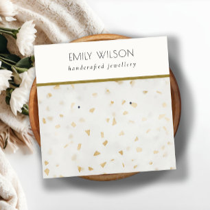 Carte De Visite Carré Boucles d'oreilles en marbre en or d'ivoire chic T