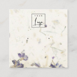 Carte De Visite Carré Boucles d'oreilles en papier teint de couleur viol