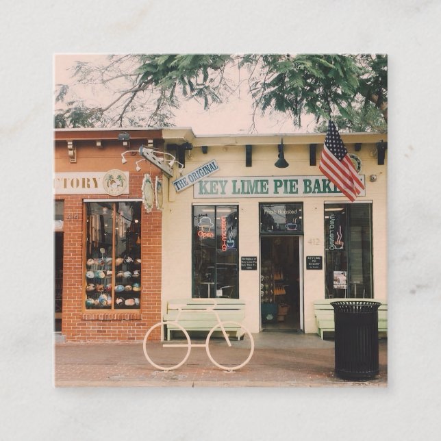 Carte De Visite Carré Boulangerie à tarte à citron - Key West - Floride (Devant)