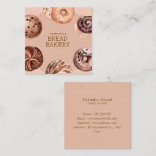 Carte De Visite Carré Boulangerie d'aquarelle