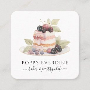 Carte De Visite Carré boulangerie pâtisserie Chef cuisinier