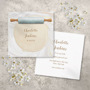 Carte De Visite Carré boulangerie pâtisserie Fils de marbre Rolling Pin