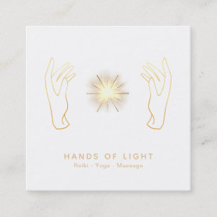 Carte De Visite Carré Boule de mains curative d'énergie de *~* de