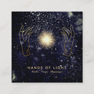 Carte De Visite Carré Boule de mains curative d'énergie de *~* de marine