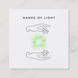 Carte De Visite Carré Boule de mains d'énergie de *~* + Lumière curati