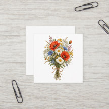 Bouquet de fleurs sauvages vintage avec coquelicot