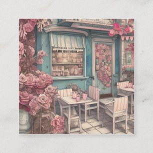 Carte De Visite Carré Boutique De Café Chic Cute Shabby