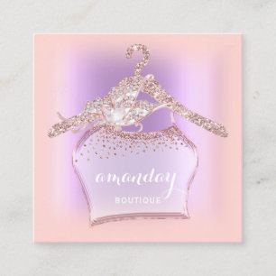 Carte De Visite Carré Boutique de cintre en diamant de Parties scintilla