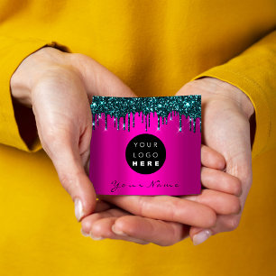 Carte De Visite Carré Boutique de maquillage de logo Parties scintillant