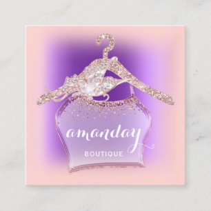 Carte De Visite Carré Boutique de mode en Rose pourpre