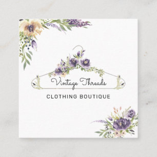 Carte De Visite Carré Boutique de vêtements   Logo de cintre à vêtements