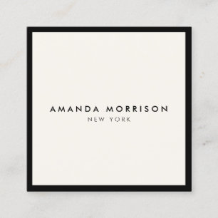 Carte De Visite Carré Boutique minimaliste de luxe noir/ivoire