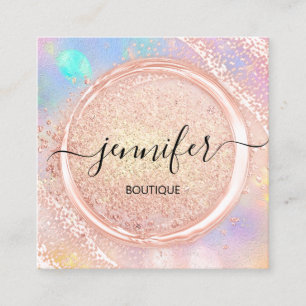Carte De Visite Carré Boutique professionnelle Beauté Logo Parties scint