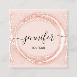 Carte De Visite Carré Boutique professionnelle Beauty Pink Blush