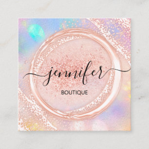 Carte De Visite Carré Boutique Professionnelle Boutique Beauté Logo Rose