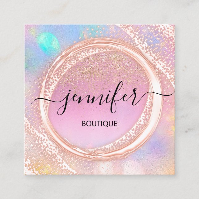 Carte De Visite Carré Boutique Professionnelle Boutique Beauté Ombre Par (Devant)